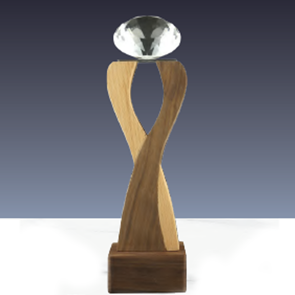 CR-63 Wooden Trophy with Diamond Crystal